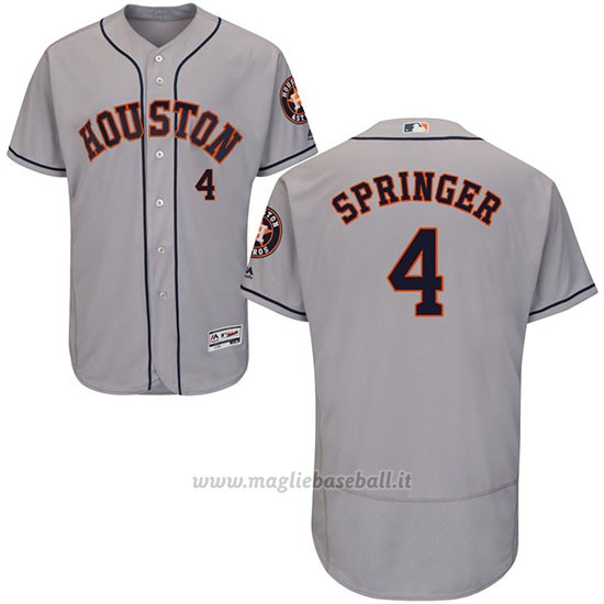 Maglia Baseball Uomo Houston Astros George Springer Grigio Autentico